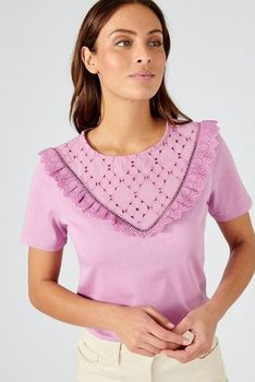 T-shirt pur coton broderie anglaise