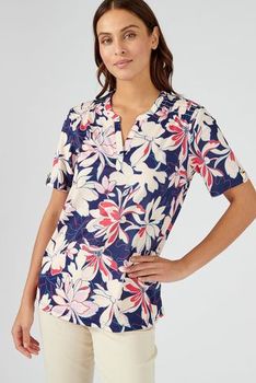 T-shirt maille crêpe fleurie