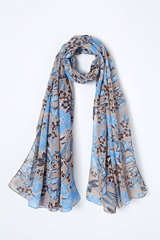 Foulard voile fleuri