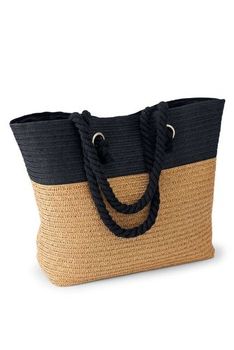 Sac en paille bicolore
