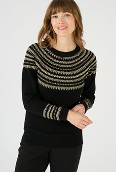 Pull jacquard brillant