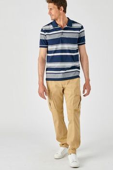 Polo maille jersey rayée