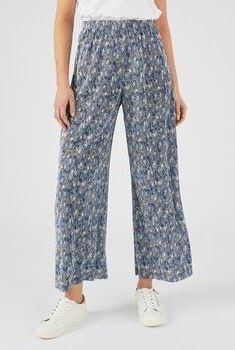Pantalon 7/8ème enfilable maille plissée graphique