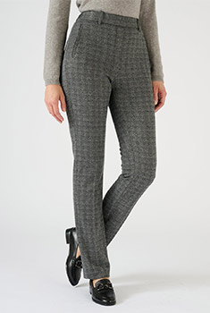 Pantalon enfilable en maille jacquard émerisée
