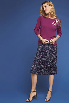 Jupe voile imprimé biais brillant