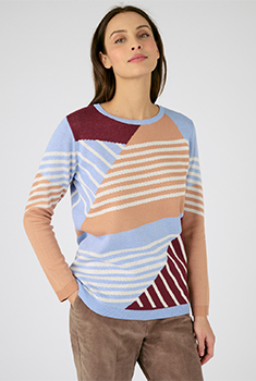 Pull jacquard graphique maille recyclée*