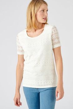T-shirt maille et dentelle