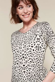 Pull maille fine imprimé panthère