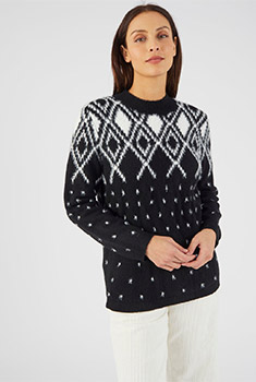 Pull maille poilue jacquard Thermolactyl