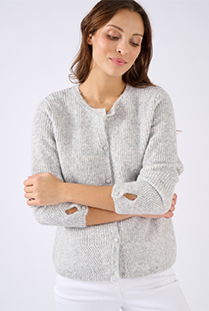 Cardigan maille perlée mélange alpaga