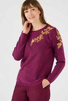 Pull sequins et perles fantaisie Thermolactyl