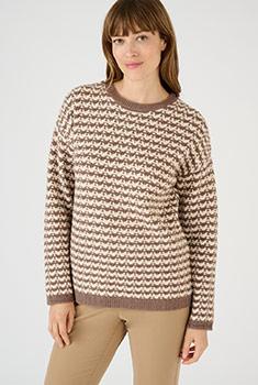 Pull maille reliéfée bicolore Thermolactyl