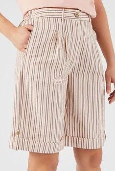 Short rayé coton mélangé