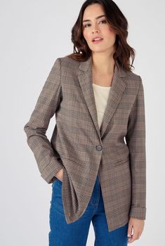 Veste esprit tailleur à carreaux
