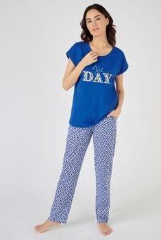 Pyjama Maille jersey pur coton peigné imprimé mosaïque