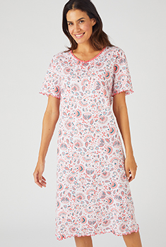 Lot de 2 chemises de nuit jersey pur coton peigné