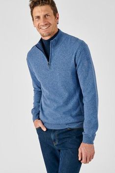 Pull col zippé laine
