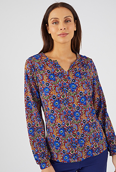 T-shirt fleuri maille crêpe stretch fil brillant