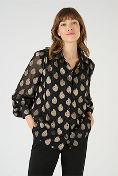 Chemisier en voile jacquard brillant