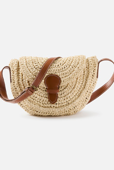 Sac besace papier tressé