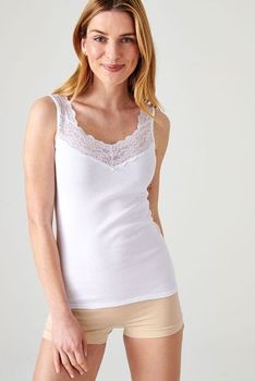 Débardeur pur coton peigné biologique et dentelle stretch
