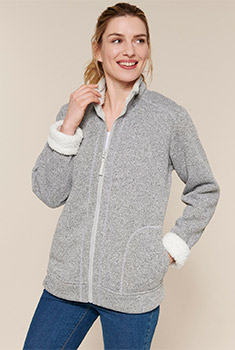 Veste zippée chinée intérieur polaire