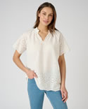 Blouse voile de coton broderie anglaise