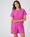Pyjashort éponge jacquard reliéfé
