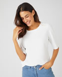 T-shirt maille jacquard reliefée