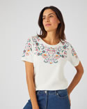 T-shirt impression reliefée pur coton