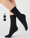 Lot de 2 paires de chaussettes intérieur polaire gratté 200D