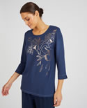 T-shirt motifs coloris doré