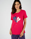 T-shirt de pyjama pur coton peigné