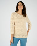 Pull maille ajourée effet crochet