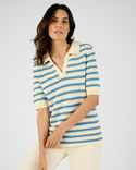 Pull col polo rayé