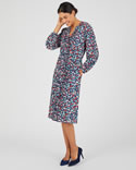 Robe boutonnée crêpe reliéfé