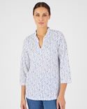 Top maille reliéfée imprimée