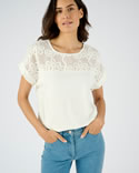 T-shirt bi-matière manches T