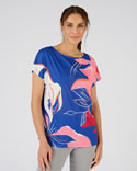 T-shirt crêpe imprimé fleuri devant