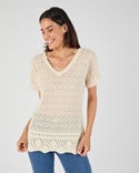 Pull en maille pointelle
