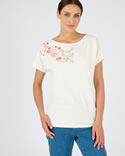 T-shirt broderie fleurs