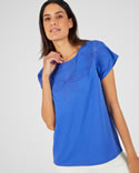 T-shirt broderie ton sur ton