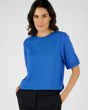 T-shirt bi-matière col bateau
