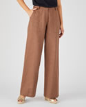 Pantalon large mélange lin et coton