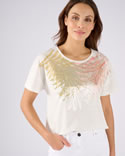 T-shirt motif placé fil brillant