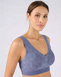 Soutien-gorge brassière effet fine dentelle, sans armatures
