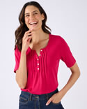 T-shirt fine côte pur coton