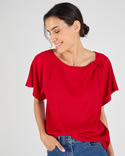 T-shirt maille texturée col fantaisie