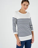 T-shirt uni ou rayé manches 3/4