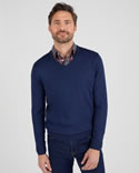 Pull classique encolure V avec laine